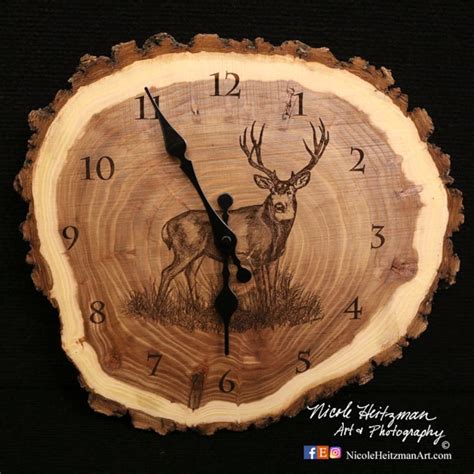 Mule Deer Clock Deer Hunting Art Engraved Wood Clock Hunting Etsy Ireland