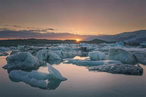 Jokulsarlon Glacier Lagoon At Sunset Photograph By Nestor Rodan Pixels