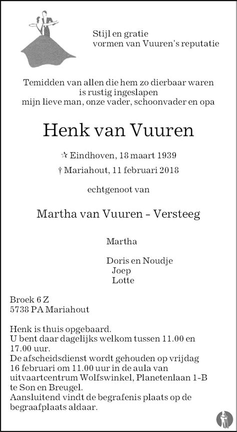 Henk Van Vuuren Overlijdensbericht En Condoleances My Xxx Hot Girl