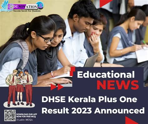 DHSE Kerala Plus One Result 2023 Announced Edunovations