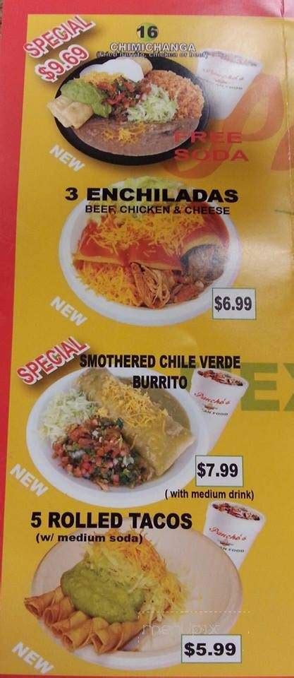 Best mexican restaurants in springfield, missouri: Menu of Pancho's Mexican Food in Springfield, MO 65807