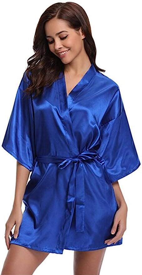 silk kimono robe bathrobe women silk bridesmaid robes sexy navy blue robes satin robe ladies