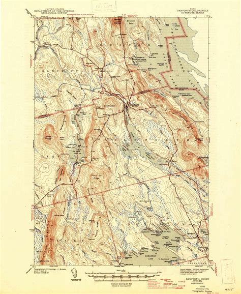 Danforth Maine 1943 1946 Usgs Old Topo Map Reprint 15x15 Me Quad