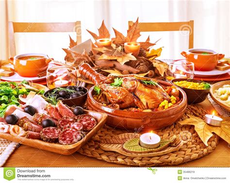 Festive Thanksgiving Day Dinner Stock Image Image Of