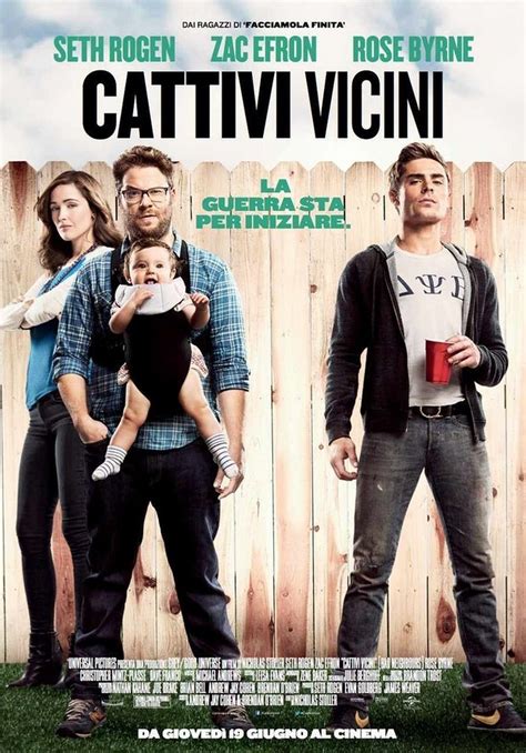 Cattivi Vicini Neighbors Locandina Italiana Della Commedia Con Seth Rogen E Zac Efron Cineblog