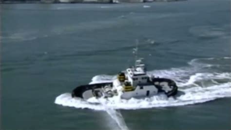 ship accident tugboat almost capsizes indirect towing goes wrong youtube