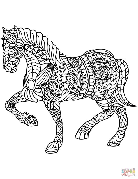 Horse Zentangle Coloring Page Free Printable Coloring Pages