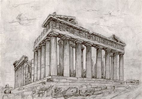 How To Draw A Greek Temple Greek Temple Designs Hangrisang