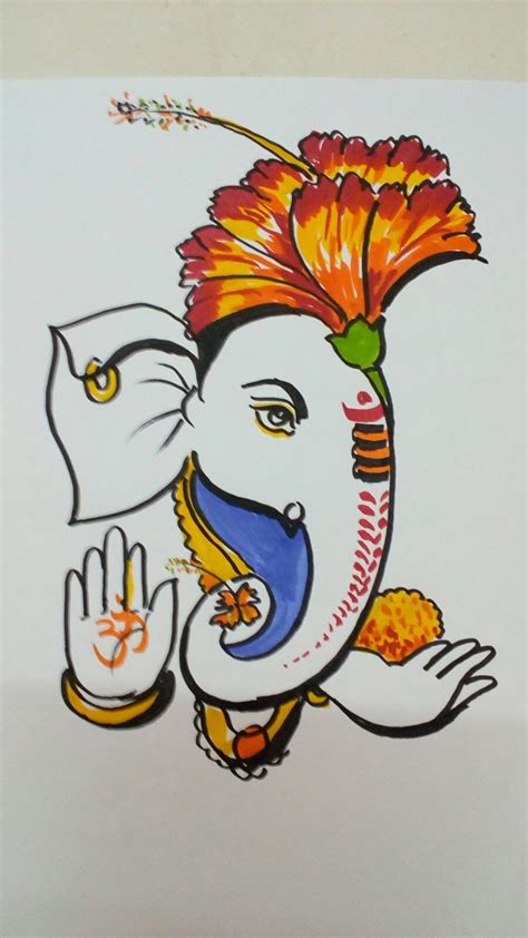 Colour Drawing Of Ganesha Ganesh Chaturthi Special Draw Cute Bal
