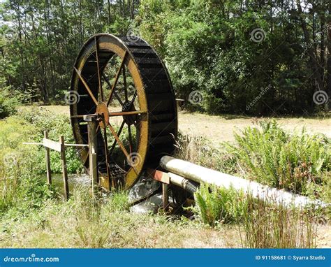 Hydropower Water Wheel Stock Image Image Of Hills Energy 91158681