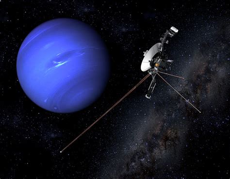 Voyager 2 Spacecraft Approaching Neptune Digital Art By Erik Simonsen
