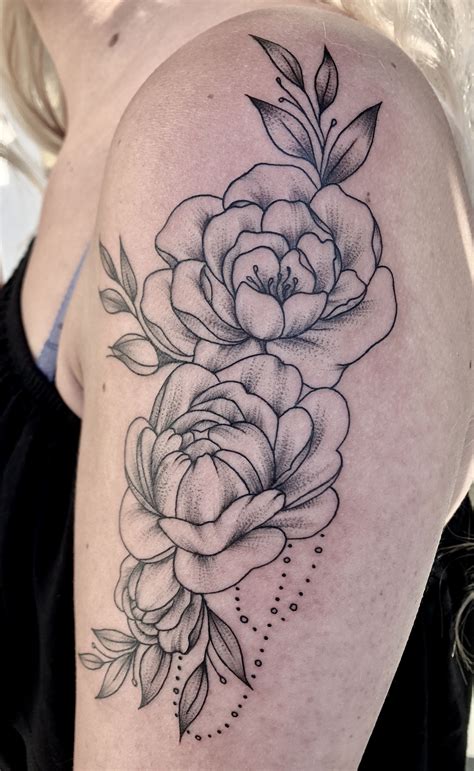 Peony Tattoo Designs Upper Arm Leslee Slaton