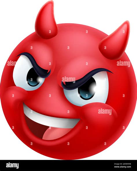 Devil Emoji Emoticon Man Face Cartoon Icon Mascot Stock Vector Image