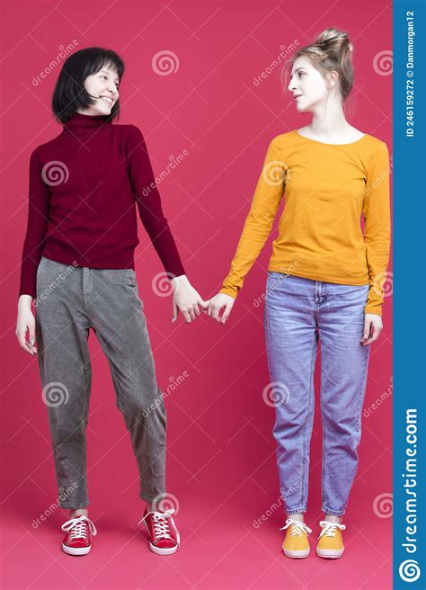 Youth Lifestyle Concepts Portrait Of Young Caucasian Lesbian Couple