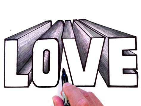 How To Draw Love In 3d One Point Perspective Perspective Art How To