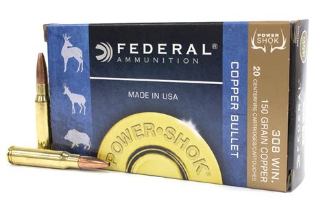 Federal 308 Win 150 Gr Copper Hollow Point Power Shok 20box Vance