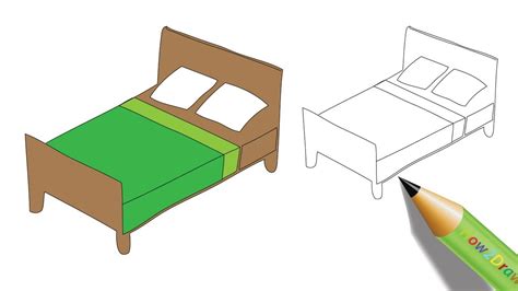 How To Draw A Bed Step By Step Easy Bed Western