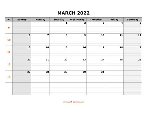 March 2022 Calendar Free Printable Calendar Com March 2022 Printable