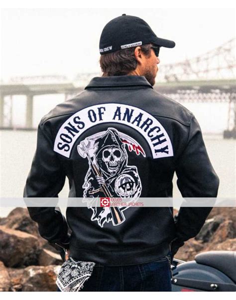 Son Of Anarchy Black Hoodie Motorcycle Biker Jacket For Mens Genuine