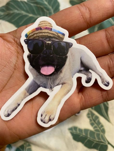 Cute Pug Sticker Pack Pug Sticker Decal Weatherproof Etsy