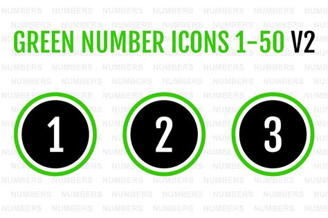 Green Number Icons 1 50 V2 Creative Daddy