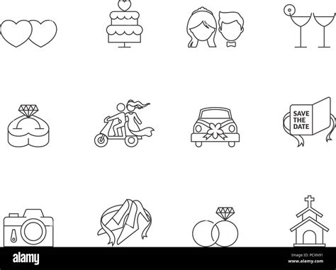 Outline Icons Wedding Stock Vector Image And Art Alamy