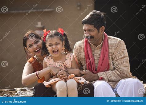 Loving Indian Parents And Daughter At Village Stock Image Image Of