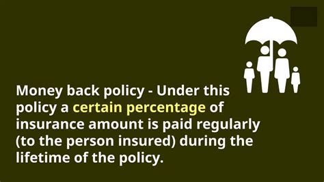 Life insurance companies are competitive and can be intimidating to new clients. What is a Money Back Policy? Meaning of Money Back Life ...