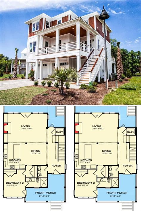 Raised Beach House Floor Plan Combines Form And Function Beach House