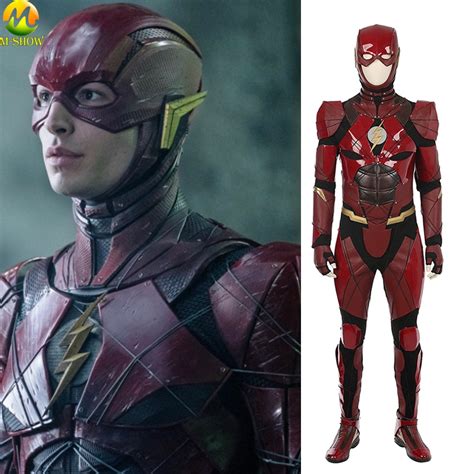 Procosplay Justice League Barry Allen Cosplay Red Jumpsuit Costume The