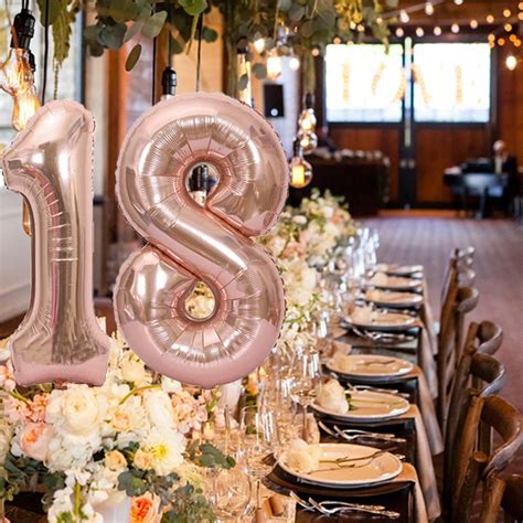 Buy Number 18 And Rose Gold Confetti Balloons 40 Inch Rose Gold Number