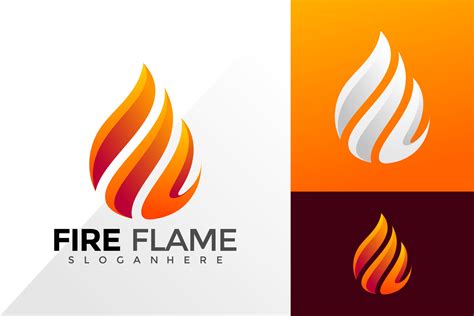 Fire Flame Logo Design Inspiration Abstract Emblem Designs Concept