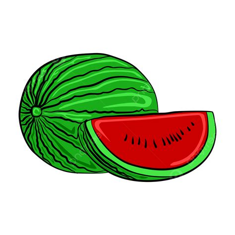 Buah Semangka Cartoon Clip Art Han Drawn Semangka Watermelon Cartoon