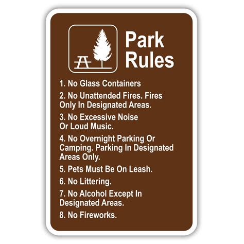 Park Rules American Sign Company