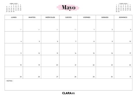 Calendario Mayo 2020 Para Imprimir Gratis En Pdf Y  Planner