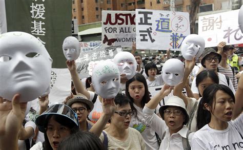 protests arise in taiwan over comfort women china cn