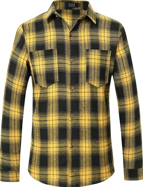 Sslr Mens Flannel Shirts Casual Button Down Brushed Long Sleeve Plaid Shirt For Men Shopstyle