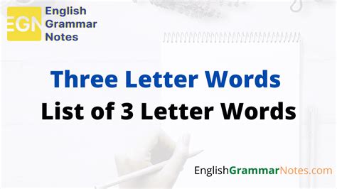 Three Letter Words List Of 3 Letter Words A To Z In English English Grammar Notes