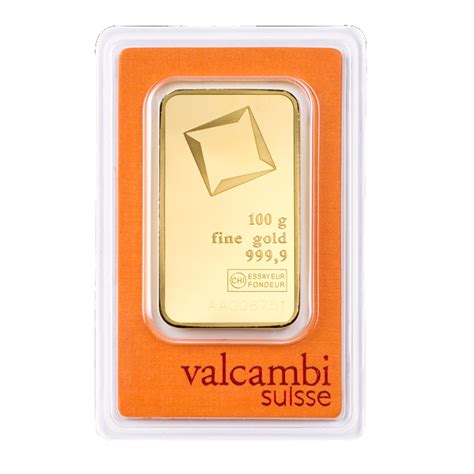 100g Gold Bar Valcambi Minted Bitgild