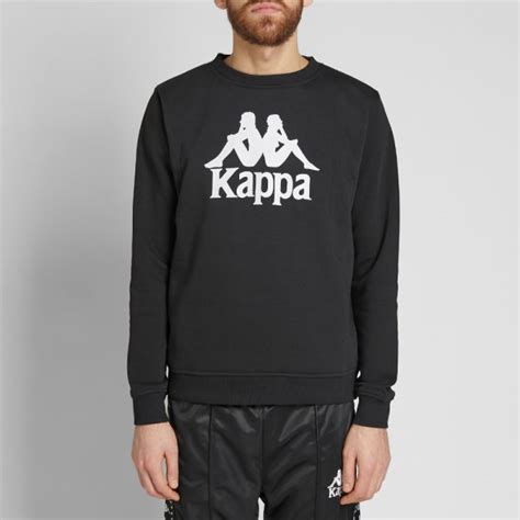 Kappa Authentic Eslogari Crew Sweat Black And White End Us