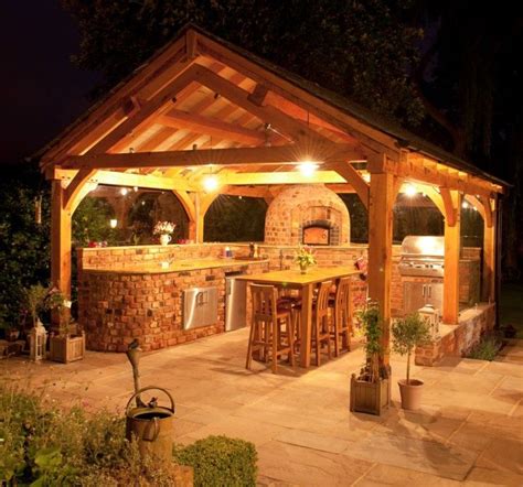 Best gazebo the best gazebo #gazebo #gazebos. Romantic Outdoor Kitchens Ideas In Wooden Gazebo At Night ...