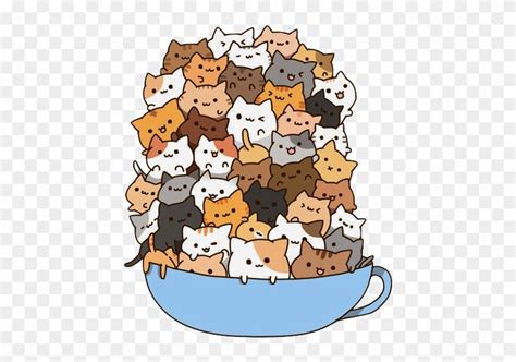 Cat Colors In Japanese Kawaii Cats In A Cup Free Transparent Png