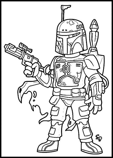 Printable Boba Fett Coloring Page Clip Art Library
