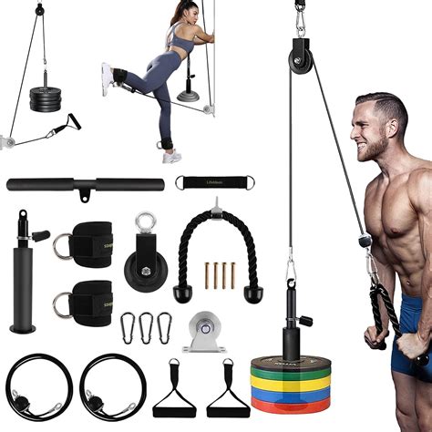 Fitness Lat And Lift Pulley System Upgraded Pulley Cable Machine With