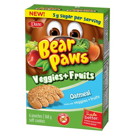 Bear Paws Veggies And Fruit Cookies Oatmeal Walmart Canada