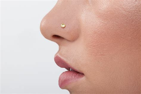 Tiny Gold Nose Stud Real Gold Stud Solid Gold Nose Stud 14k Etsy