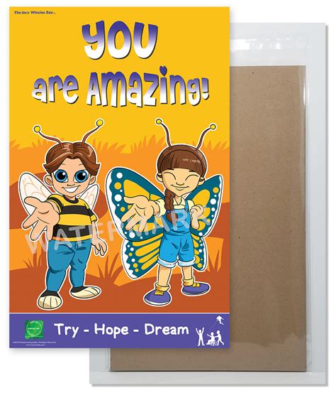 Kids Encouragement Poster You Are Amazing Admire Inspire