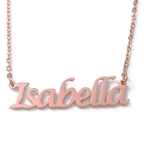 Isabella Name Necklace 18ct Rose Gold Plated Jewelry