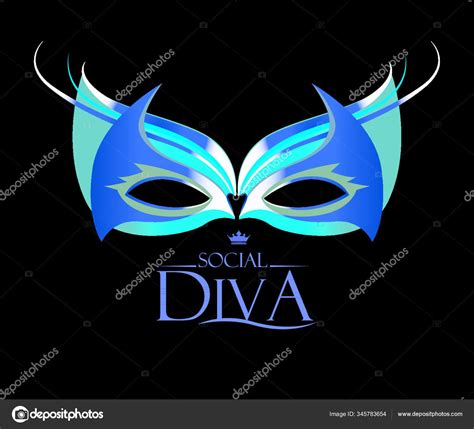 Logo Diva Con Gafas Mascarada Eps Apoyado Vector Gráfico Vectorial