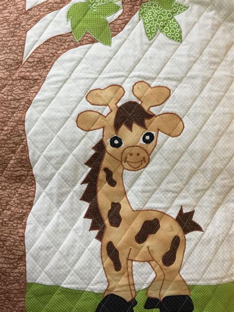 Handcrafted Giraffe Baby Quilt Giraffe Baby Blanket Zoo